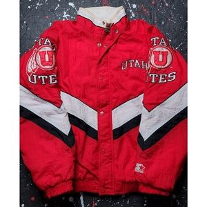 Utah Utes vintage 90s Starter x NCAA embroidered spell-out puffer jacket RARE